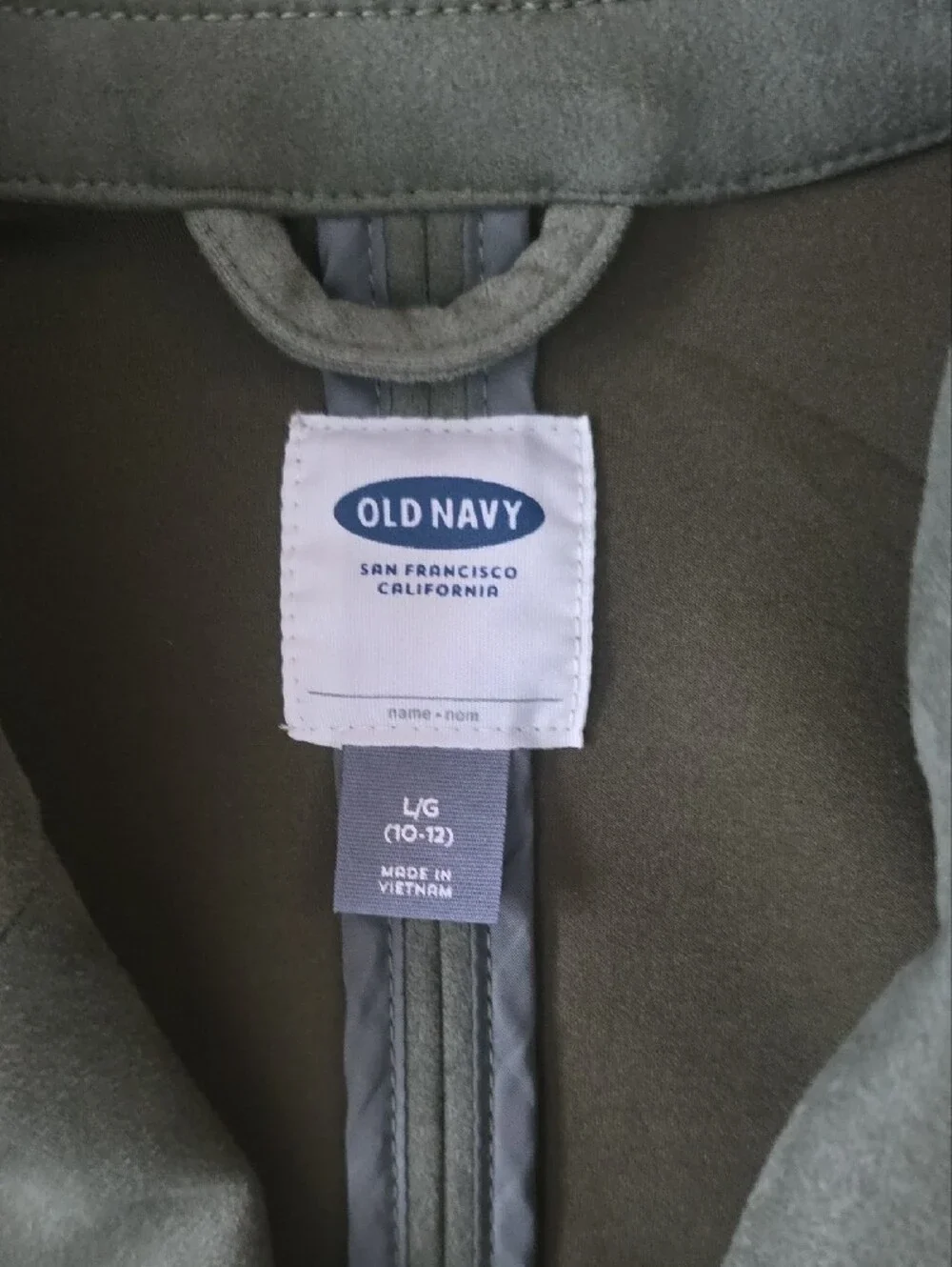 Old Navy Olive Green Faux-Suede Moto Jacket